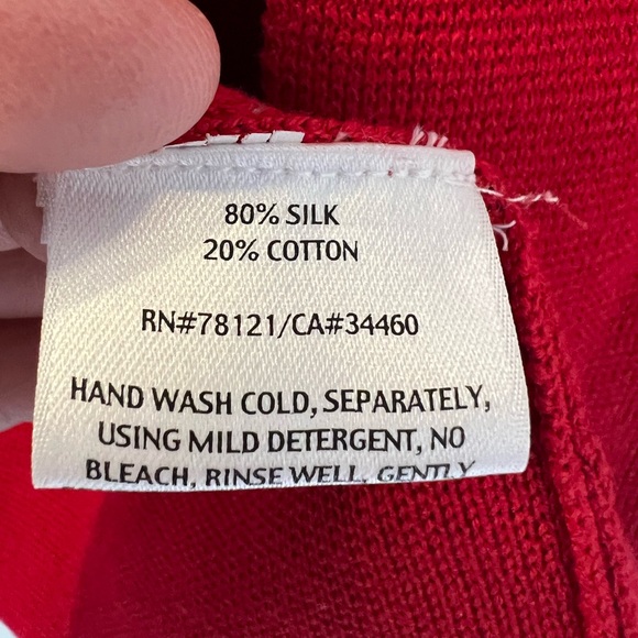 Eileen Fisher Red Open Draped Silk Blend Cardigan Size XL - Picture 5 of 6